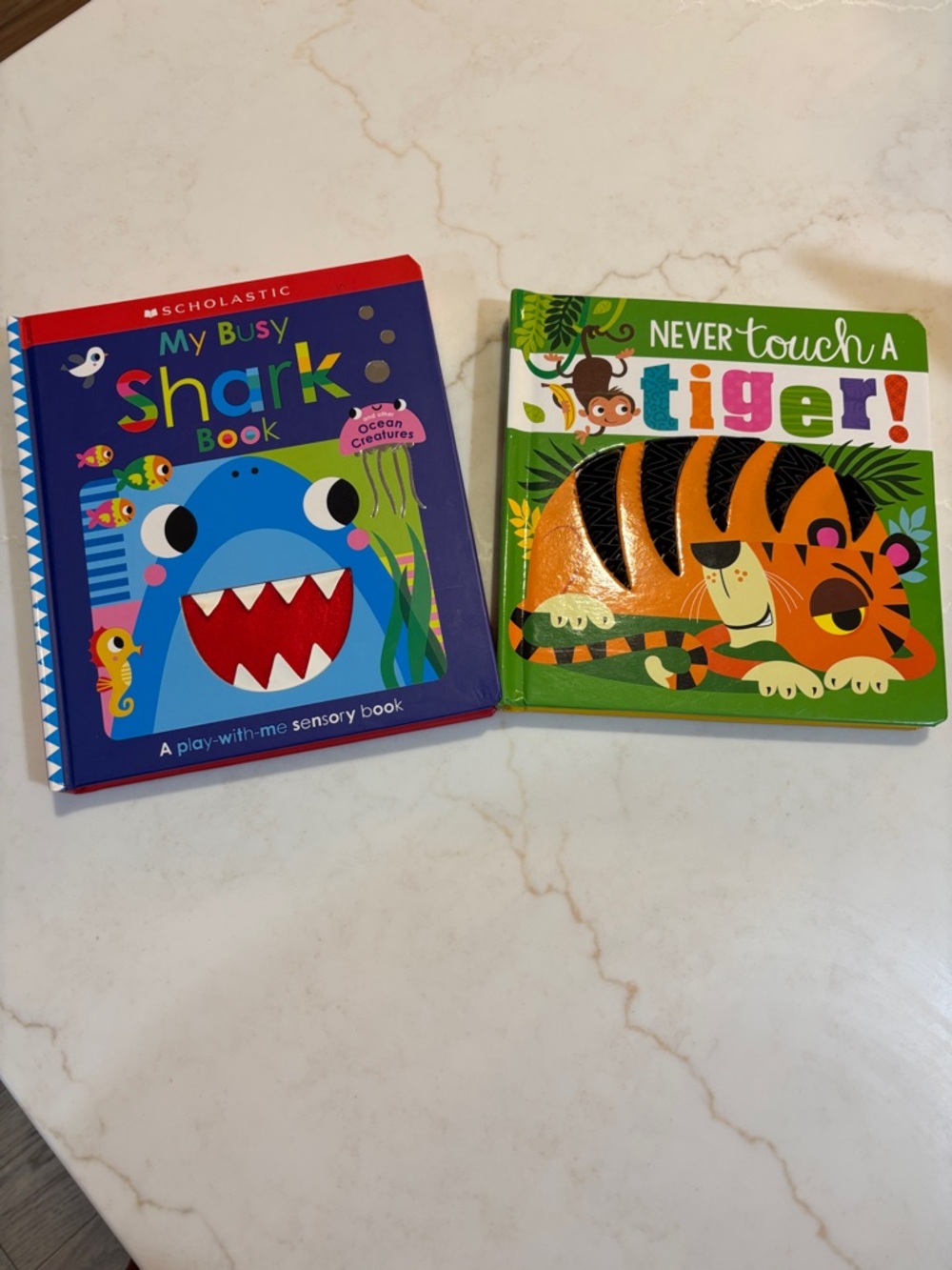 Scholastic 'My Busy Shark' and 'Never Touch a Tiger' Sensory Board Books